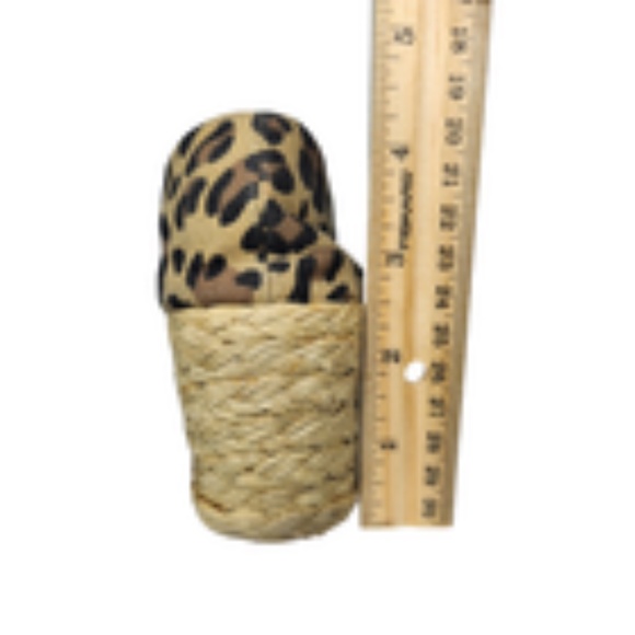 Lauren Ralph Lauren Women's 8B Brown Leopard Espadrille Wedge Heels Peep Toe - Picture 6 of 6